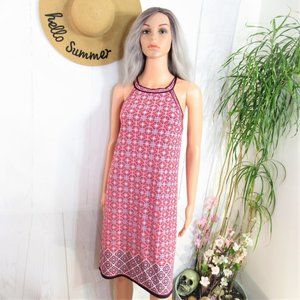 Max Studio Red Hot  Geometric Tile Print Racerback Drop Waist Mini